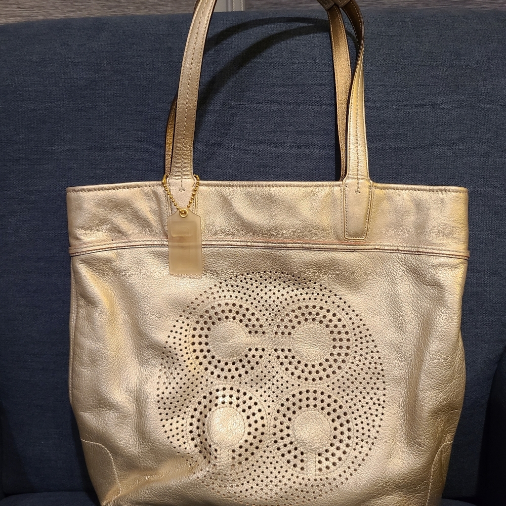 Coach Laurel Gold Leather Tote